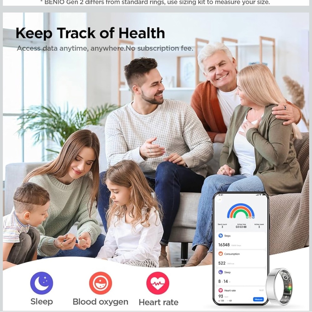 Smart LED Mood Ring — Silver Color with App Control - Picture 2 of 7
